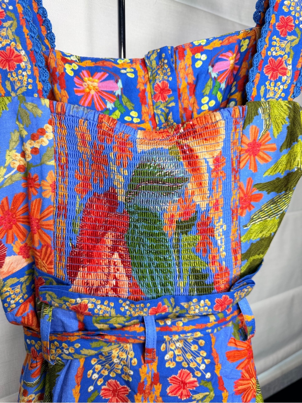 NWT | FARM Rio | Blue Multi Floral Tie-Waist Romper - Picture 6 of 11